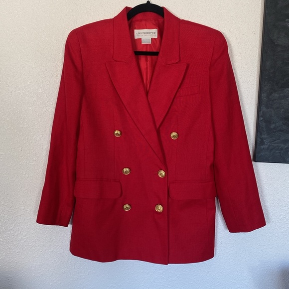 90s Liz Claiborne double breasted blazer - Picture 1 of 8